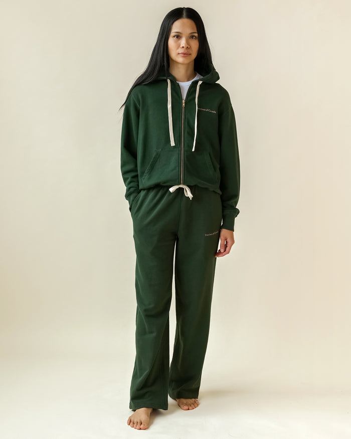 Made in Canada 100% Cotton Wide Leg French Terry Sweatpant Forest - Unisex - Province of Canada