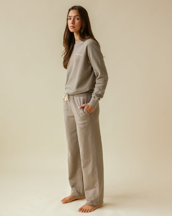 Made in Canada 100% Cotton Wide Leg French Terry Sweatpant Mocha - Unisex - Province of Canada