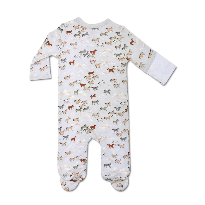 WILD HORSES FOOTED SLEEPER-0-3 MOS