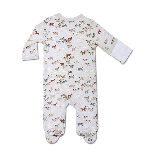 WILD HORSES FOOTED SLEEPER-0-3 MOS