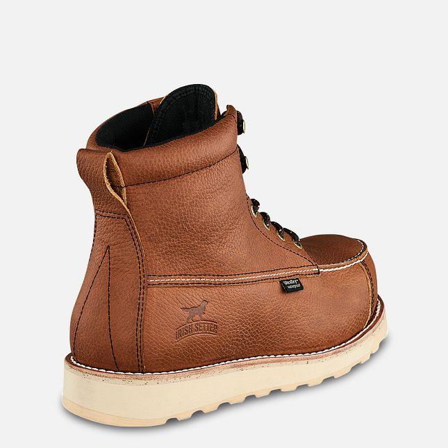 Irish Setter Wingshooter 6-inch waterproof moc toe boot in tan leather, alternate view