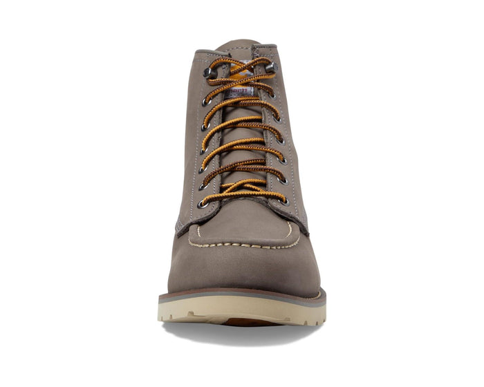 Carhartt women's moc toe wedge boot, alternate view of the leather upper