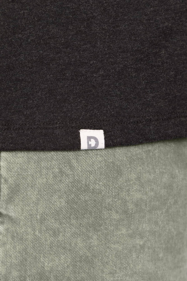 Women's short sleeve crew neck tee by Dovetail in black, additional studio product view