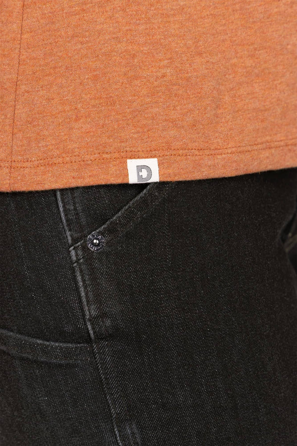 Women's short sleeve crew neck tee by Dovetail in faded paprika, further product view