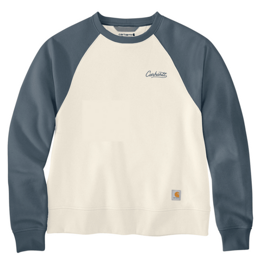Carhartt women's Sawyer crewneck sweatshirt in eggshell