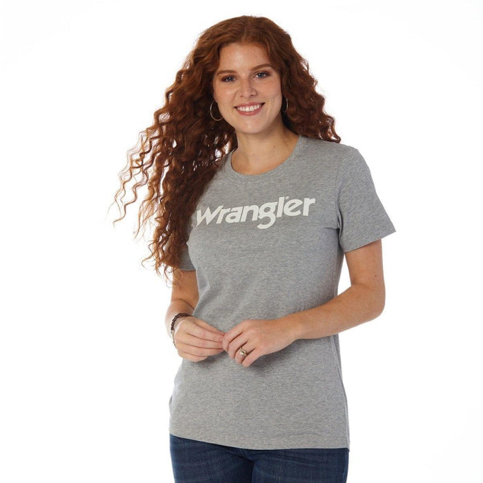 Wrangler women's short-sleeve logo graphic t-shirt in grey