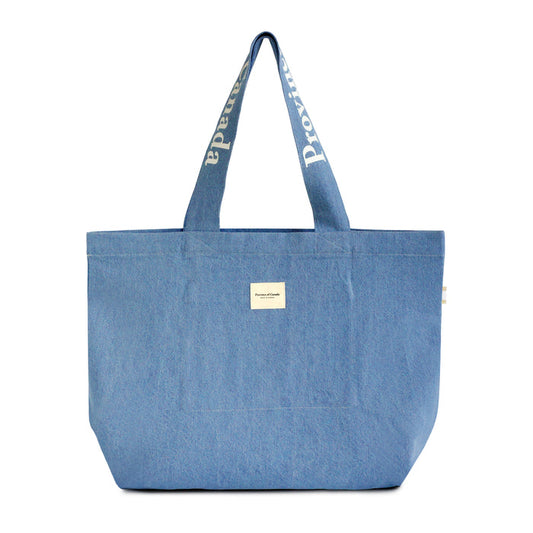 100% Cotton Made in Canada Large Wordmark Tote Bag Denim - Province of Canada
