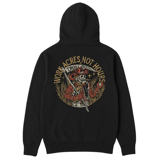 Troll Co. Work Acres hooded sweatshirt in black, alternate product view