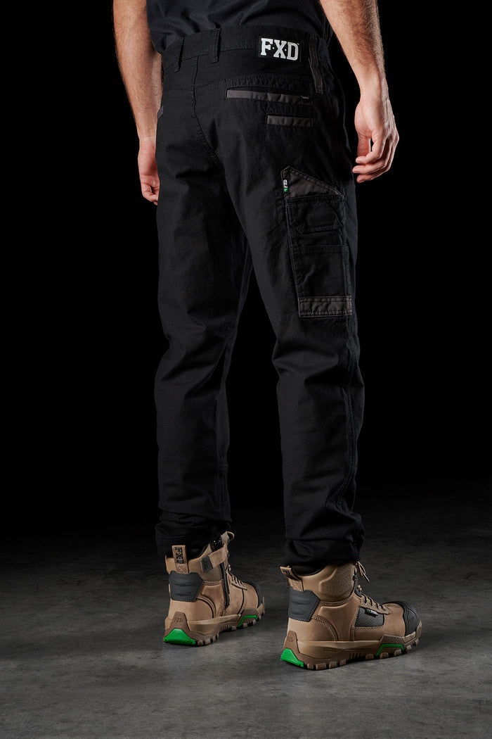FXD WP3 work pant in black, additional view of the knee pad pockets