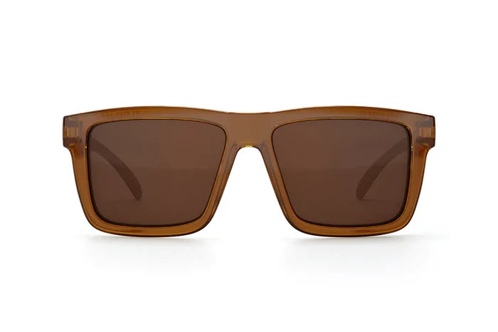 XL Vise Z87 safety sunglasses by Heat Wave Visual in saddle with polarized lenses, front view