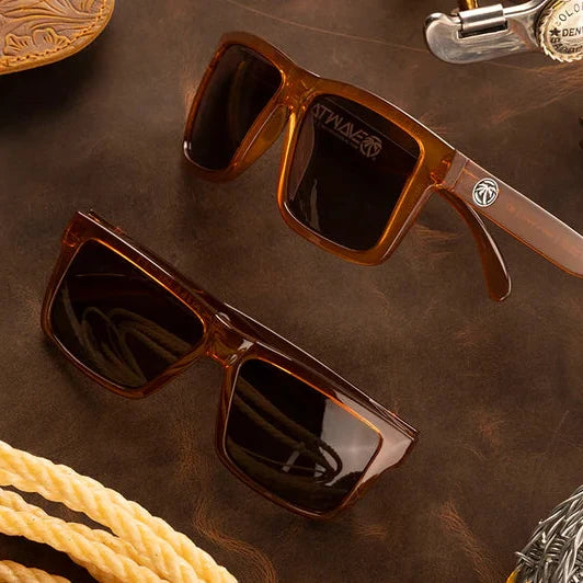 XL Vise Z87 polarized safety eyewear by Heat Wave Visual in saddle, additional gallery view