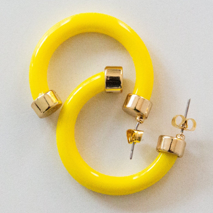Yellow Mini Hoop Earrings