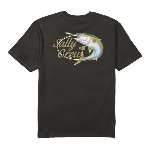 Back view of the Salty Crew Yellowtail Classic graphic t-shirt in black