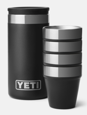 Yeti shot glasses with carrying case in black