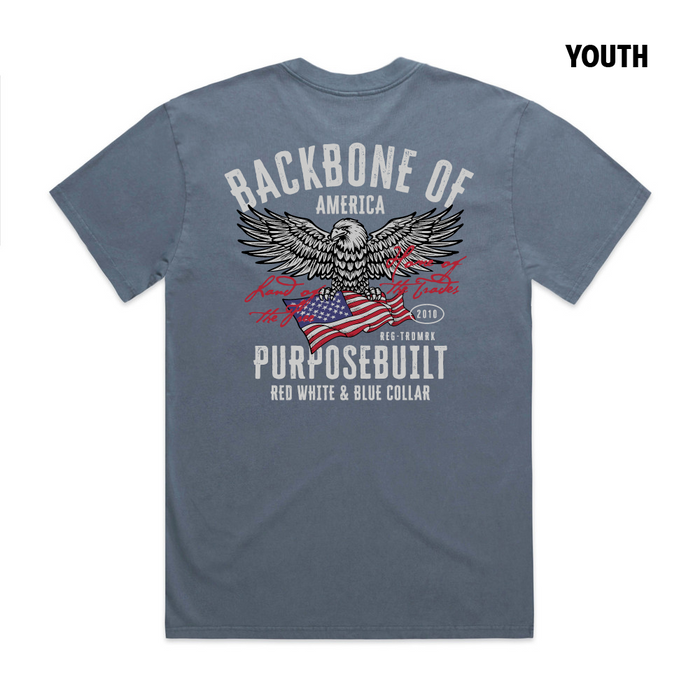 Purpose-Built youth American Eagle graphic t-shirt in heathered navy