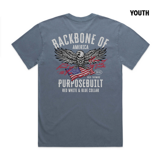 Purpose-Built youth American Eagle graphic t-shirt in heathered navy