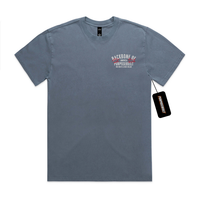 Purpose-Built youth American Eagle graphic t-shirt in heathered navy, alternate graphic view