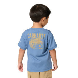 Carhartt youth boys Force Sun Defender t-shirt in blue horizon heather, additional product view
