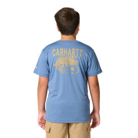 Youth Boys Force Sun Defender Short-Sleeve Heather T-Shirt - Blue Horizon Heather