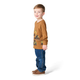 Carhartt youth boys construction graphic t-shirt in Carhartt brown, alternate product view