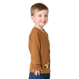 Carhartt youth boys construction graphic t-shirt in Carhartt brown, additional product view