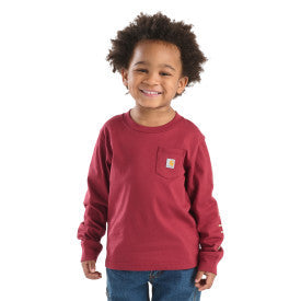 Carhartt youth boys pocket tee in Tibetan red, additional product image