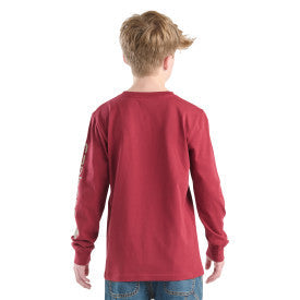 Carhartt youth boys pocket tee in Tibetan red, alternate product view