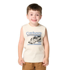 Carhartt youth boys sleeveless racing t-shirt in turtledove, alternate product view