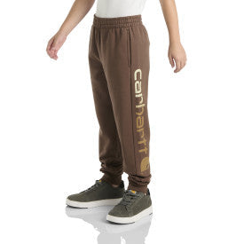 Carhartt youth fleece logo sweatpant in chestnut