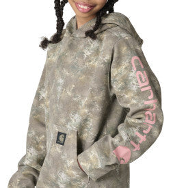 Youth Girls Long-Sleeve Faded Camo Logo SweatShirt - Faded Camo
