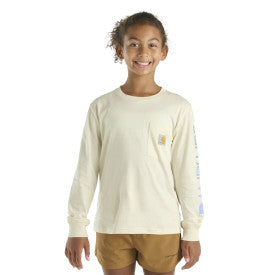 Carhartt youth girls turtledove graphic pocket tee, additional product image