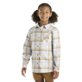 Carhartt youth girls long-sleeve pocket flannel shirt in fresh lavender