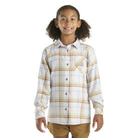 Carhartt youth girls fresh lavender pocket flannel shirt, additional product image
