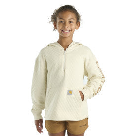 Carhartt youth girls turtledove half zip sweatshirt, additional product image