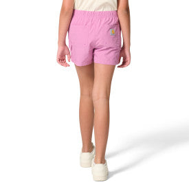 Carhartt youth girls Rugged Flex woven cargo short in bodacious heather, alternate product view