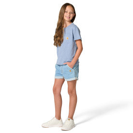 Youth Girls Short-Sleeve Arch T-Shirt - Blue Horizon Heather