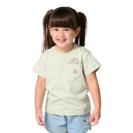 Carhartt youth girls short-sleeve garden pocket t-shirt in sea foam