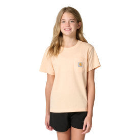 Youth Girls Short-Sleeve Mountain T-Shirt -Bleached Apricot