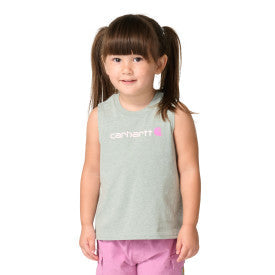 Carhartt youth girls sleeveless SUV graphic t-shirt in laurel heather wash