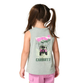 Carhartt youth girls sleeveless SUV t-shirt in laurel heather wash, additional product view