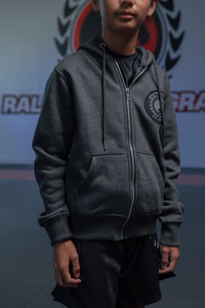 Youth Grey Zip-Up Hoodie