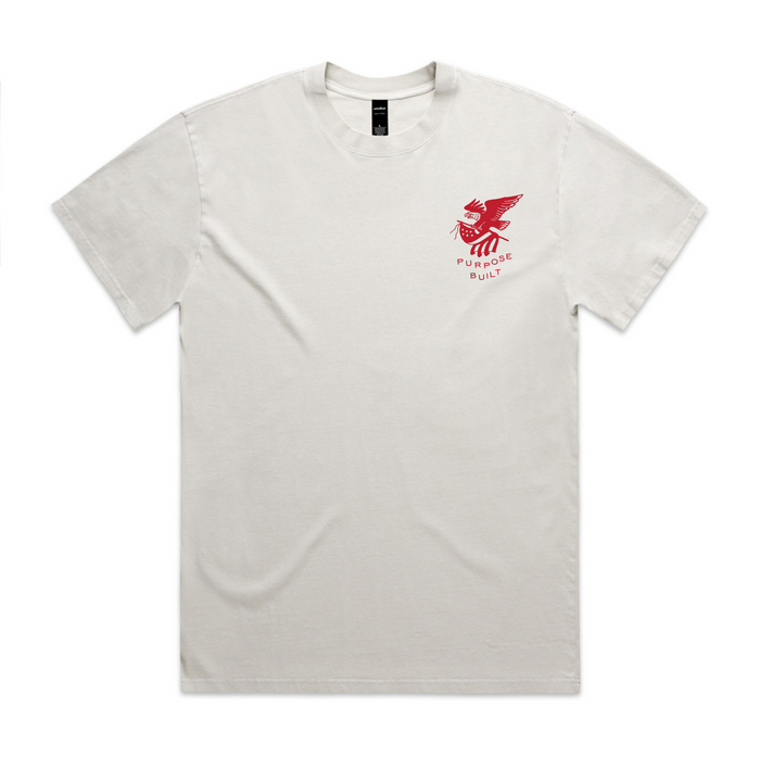 Youth Grit to Glory interlock short sleeve tee in white, alternate product view of the print