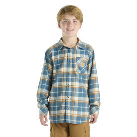 Carhartt youth real teal flannel shirt, additional product image