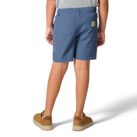 Carhartt youth Rugged Flex heather short in blue horizon heather, alternate product view