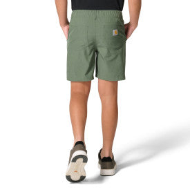 Carhartt youth Rugged Flex heather short in laurel wreath heather, alternate product view