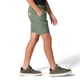 Carhartt youth Rugged Flex heather short in laurel wreath heather, additional product view