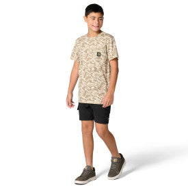 Youth Short-Sleeve Camo Pocket T-Shirt - Brown Camo