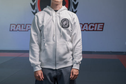 Youth White Zip-Up Hoodie