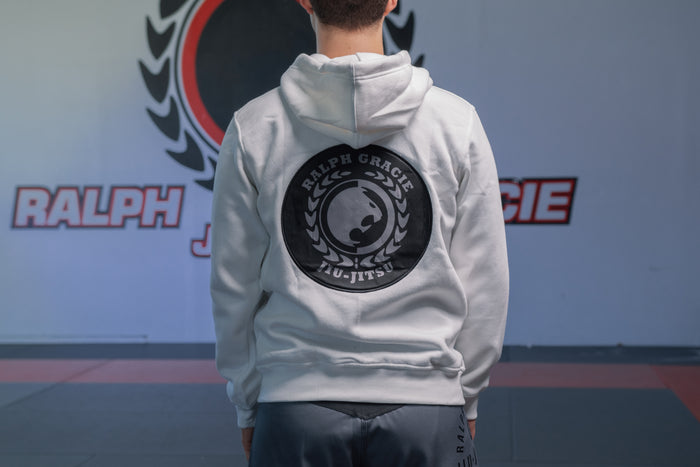 Youth White Zip-Up Hoodie