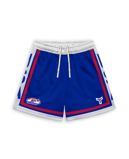 YTH DRYLAND SHORT - USA HOCKEY ROYAL